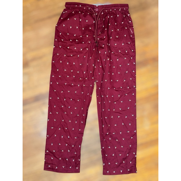 Van Heusen Men's Small Red Casual Woven Printed Pajama Loungewear Bottoms - Picture 4 of 12